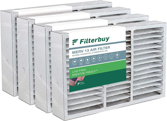 Filterbuy 17.5x27x5 MERV 13 Pleated HVAC AC Furnace Air Filters for Trane Perfect Fit (4-Pack)