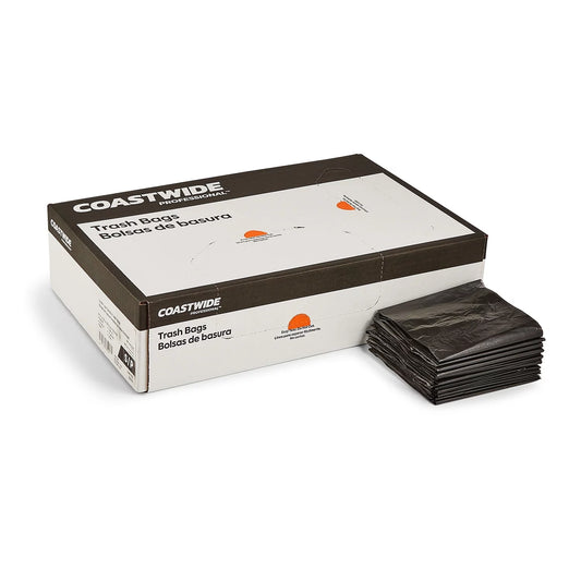 MyOfficeInnovations Trash Bags 7-10 Gallon 24x23 Low Density 0.35 Mil Black 364786