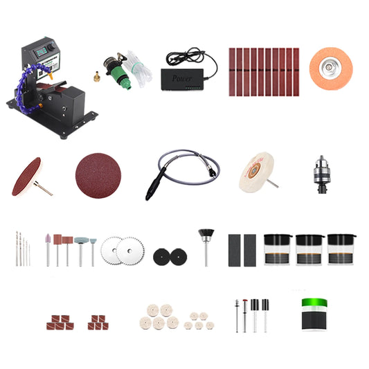 Aibecy 350W Belt Sander Electric Sanding Polishing Grinding Machine Dry & Grinding Sander Grinder Small Sand-belt Machine Stepless Speed Regulation with 10 Sanding Belts for Polishing Wood Acryli