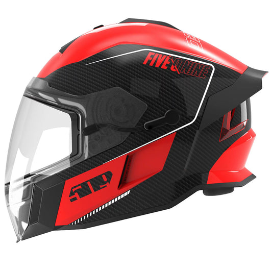 509 Delta V Carbon Ignite Snowmobile Helmet Heated Visor - Racing Red - MED