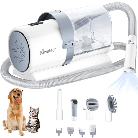 Bawetech Dog Grooming Kit & Vacuum, Suction 99% Pet Hair, 2.5L Large Capacity Dust Cup, 5 Pet Grooming Tools, Low Noise Dog Hair Remover Pet Grooming Supplies for Dogs Cats