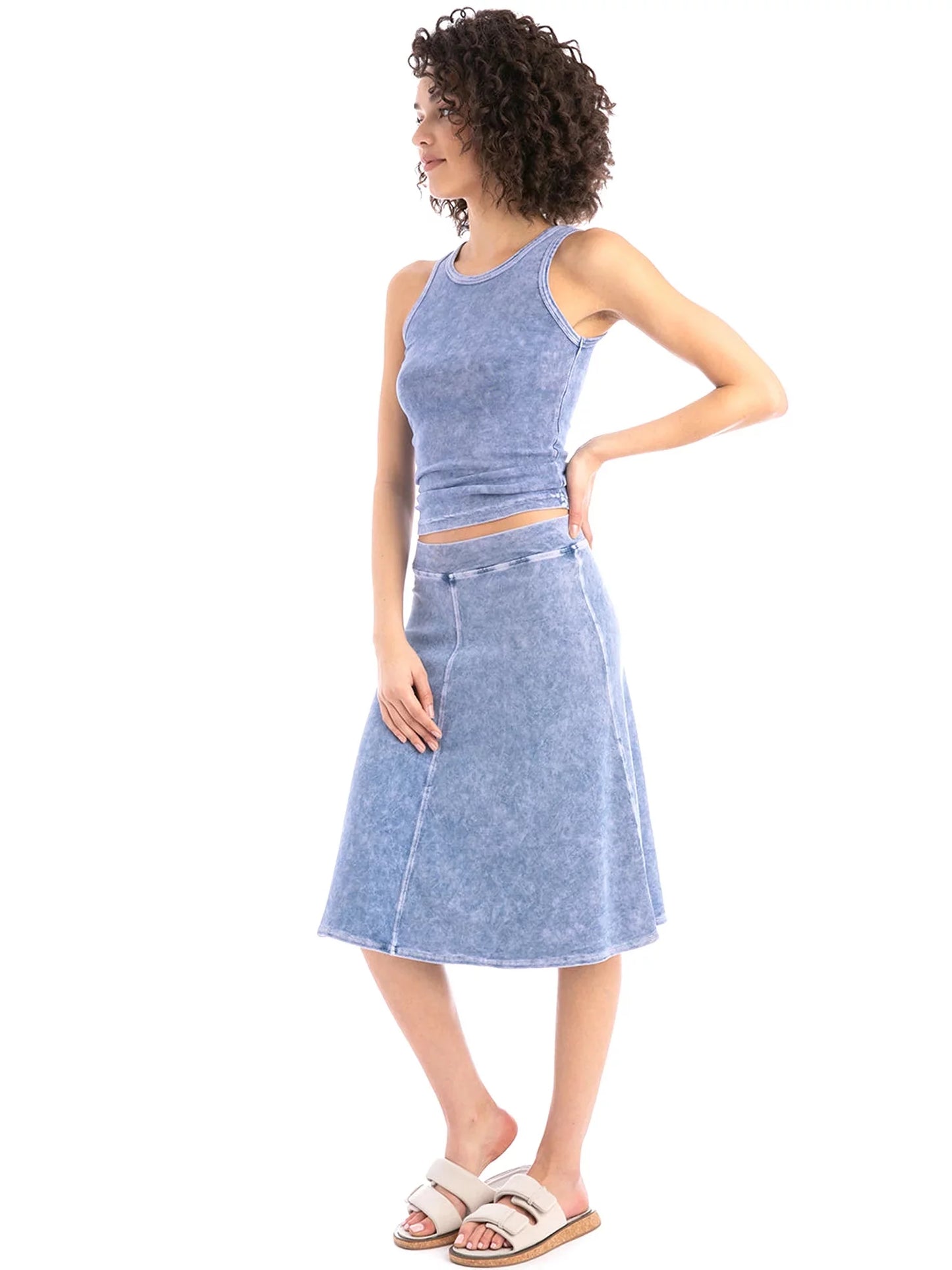 Hardtail Flat Waist Knee Skirt B-145
