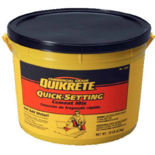 Quikrete 124011 Commercial Grade Quik Setting Cement Mix, 10 Lbs, Each