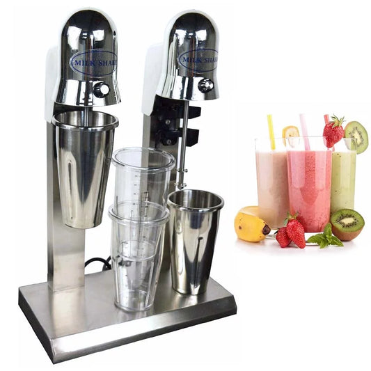PreAsion Commercial Milk Shaker Machine Electric Milkshake Maker Stainless Steel Shake Maker Drink Mixer with 4 Cups 110v