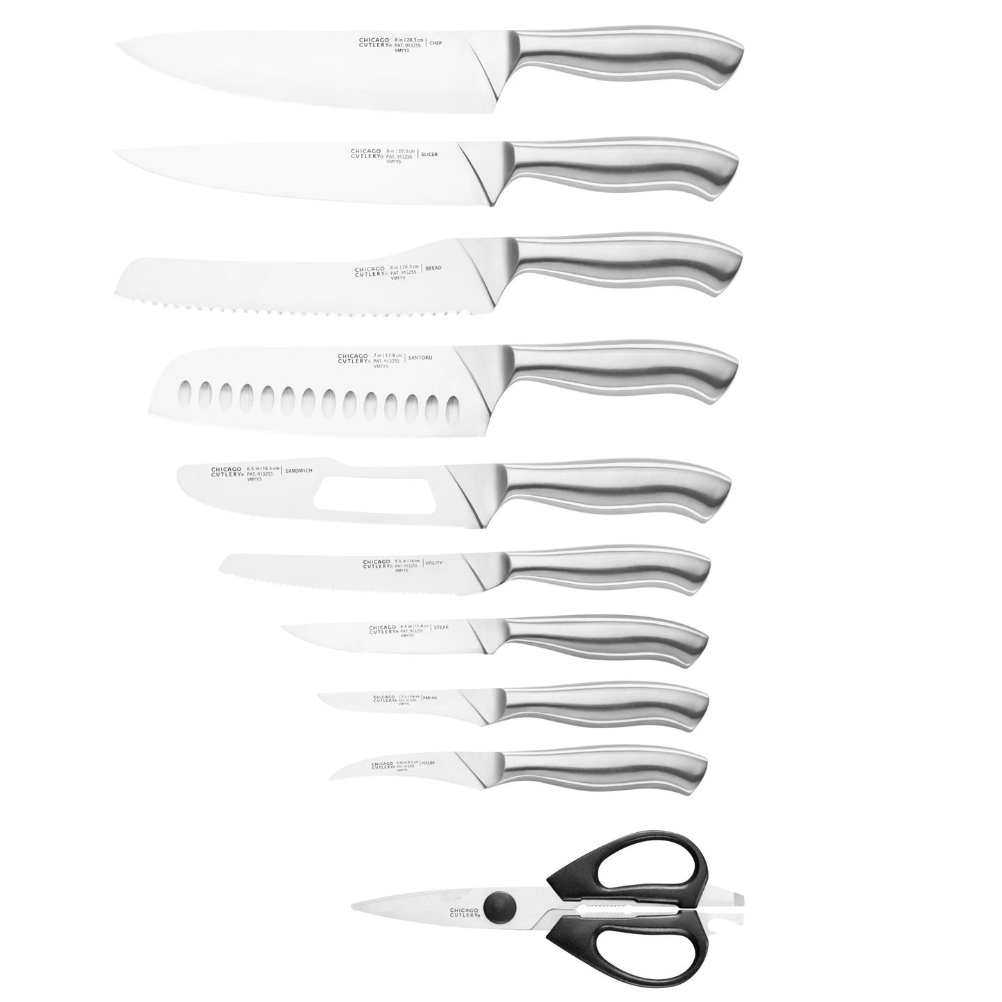 Chicago Cutlery Insignia Steel Guided 18pc Knife Block Set