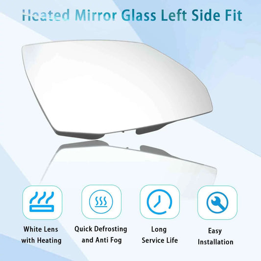 Exterior Heating Rearview Mirror Glass w/ Back Right for Audi Q5 Q7 SQ5 SQ7