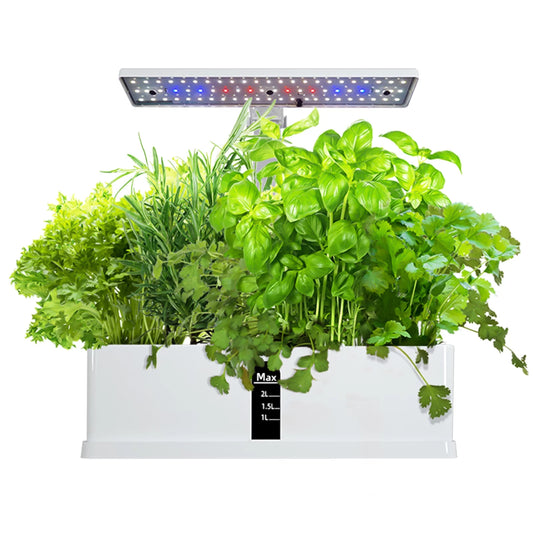 Leyfeng Smart Hydroponics Growing System Indoor Herb Garden Kit 9 Pods Automatic Timing with Height Adjustable 15W LED Grow Lights 2L Water Tank Smart Water Pump for Home Office Kitchen