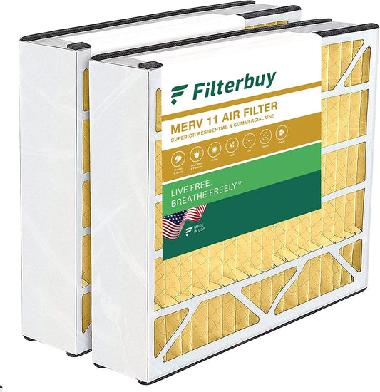 Filterbuy 20x20x5 MERV 11 Pleated HVAC AC Furnace Air Filters for Trion Air Bear 255649-103 (2-Pack)