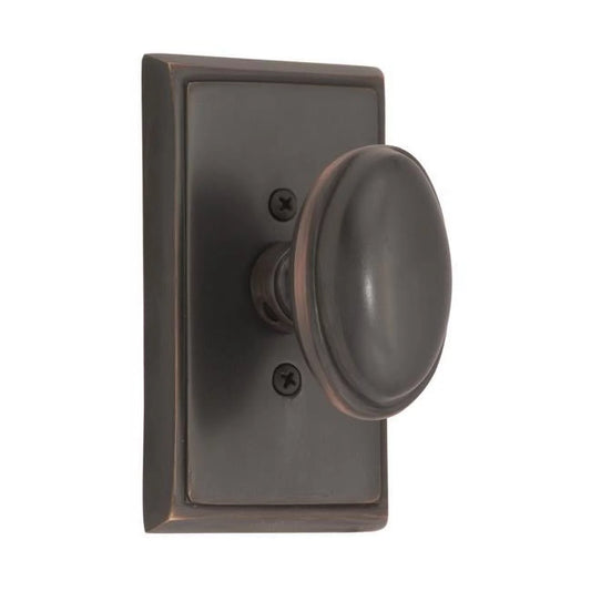 Brass Accents D07-K537D-WND-613VB Quaker Backplate & Windsor Knob Double Dummy Set - Venetian Bronze