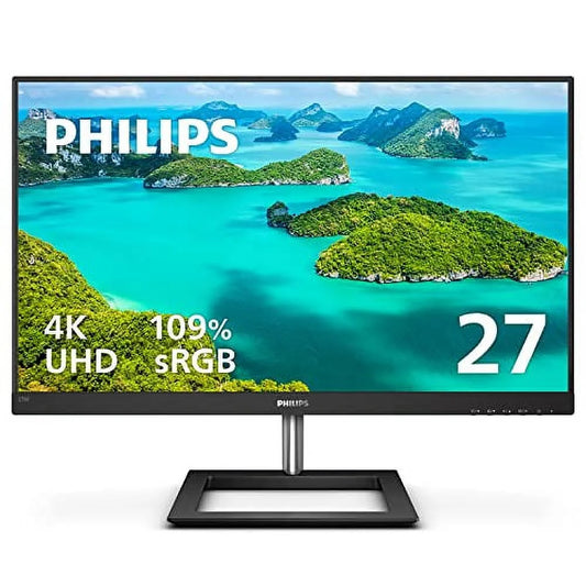 PHILIPS 278E1A 27 Frameless Monitor, 4K UHD IPS, 109% sRGB, Speakers, VESA, 4Yr Advance Replacement Warranty