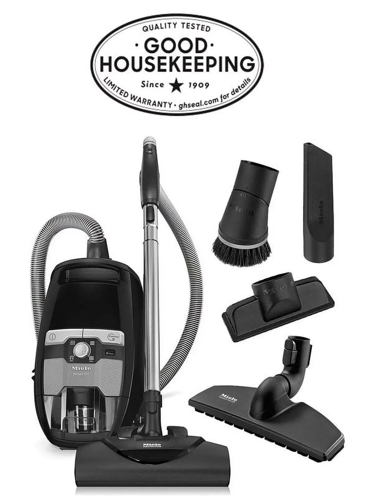 Miele Blizzard CX1 Electro+ Bagless Canister Vacuum (Obsidian Black)