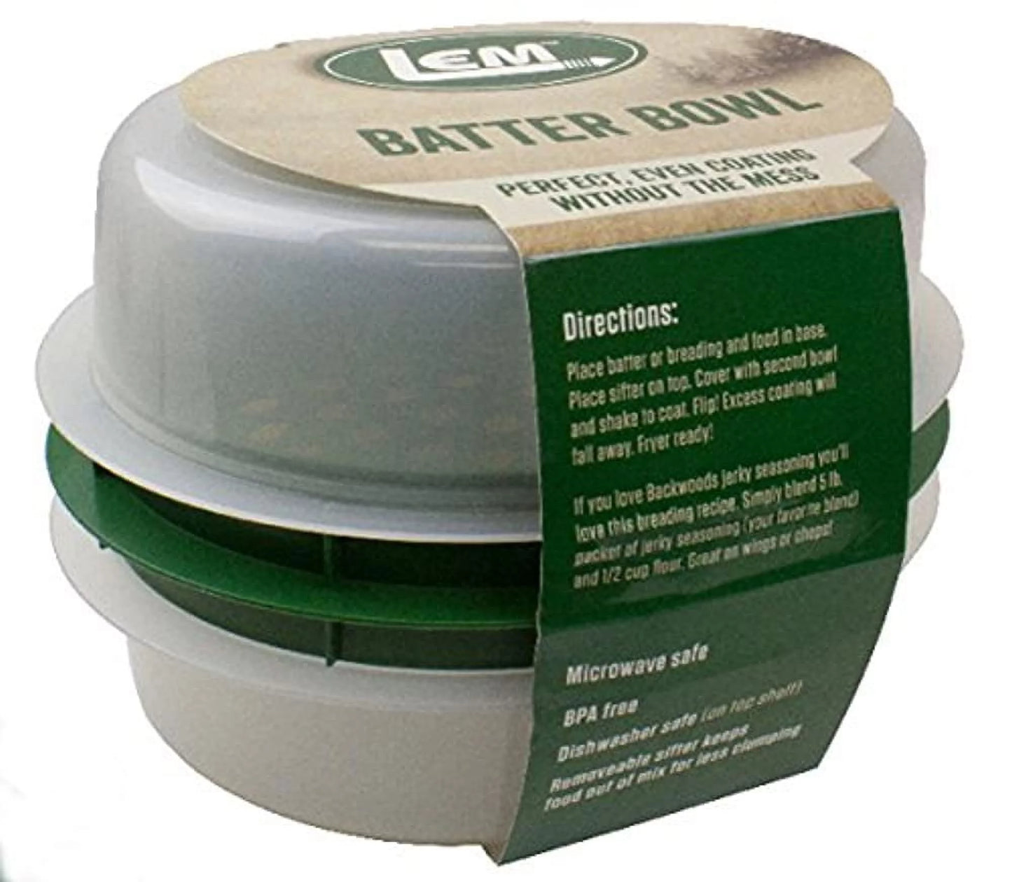 LEM Products Batter Bowl, Clear/Green