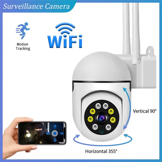 WiFi IP Camera 4X Zoom Outdoor Surveillance Camera Color Night Vision Ai Human Detection Security CCTV Mini Camera