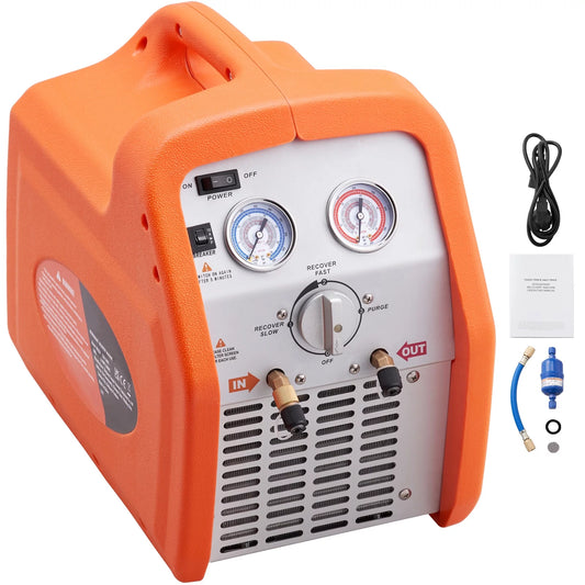 BENTISM Portable 3/4 HP Refrigerant Recovery Machine AC 120V 60Hz for Vapor Liquid Refrigerant with Self-cleaning Overcurrent Protection
