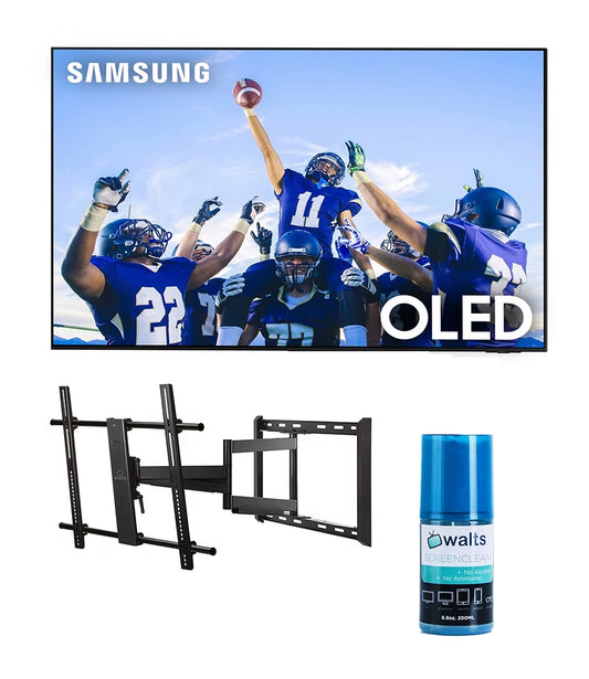 Samsung QN77S95CAFXZA 77 Ultra Slim 4K Quantum HDR OLED Smart TV with a Walts TV Large/Extra Large Full Motion Mount for 43-90 Compatible TV's and Walts HDTV Screen Cleaner Kit (2023)