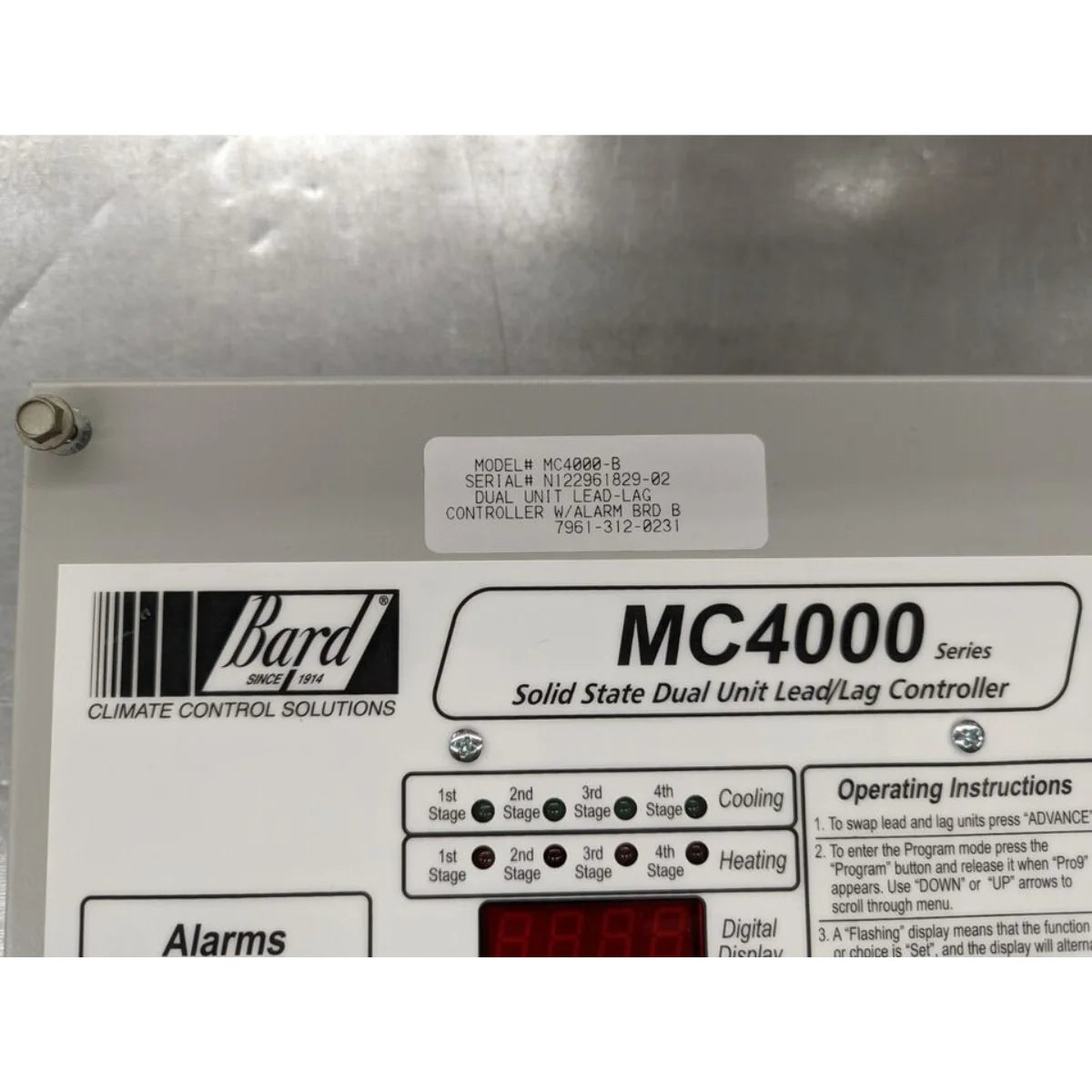 Bard MC4000 - Dual Unit Lead / Lag Controller