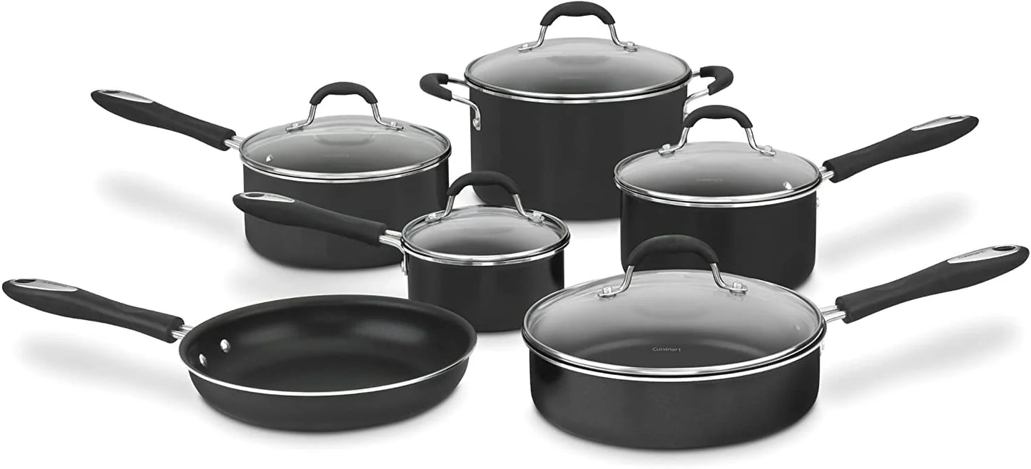 YHZCY 11-Piece Nonstick Cookware Set, Black, 55-11BK