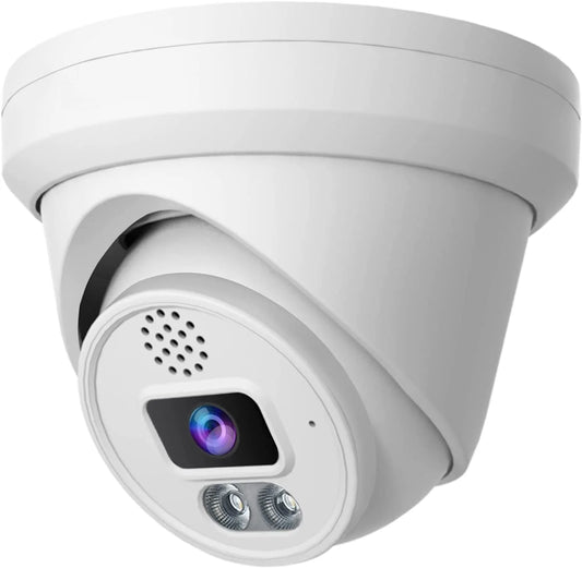 4K POE IP Camera, 8MP(3840x2160) POE Turret Surveillance Security Camera Outdoor with Human/Vehicle Detection, 100ft Smart Color Night Vision, Up to 256GB SD Card, Built in Mic, 2.8mm Lens
