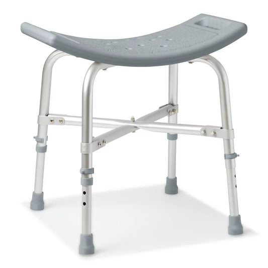 Medline Heavy Duty Bariatric Shower Bath Bench Without Back, 550 lbs. Weight Capacity, Gray