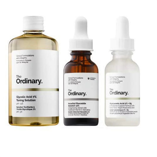 The Ordinary Face Serum Set! Ascorbic Acid 8%+Alpha Arbutin 2%! Hyaluronic Acid 2% + B5! Glycolic Acid 7% Toning Solution! Help Fight Visible Blemishes And Improved Skin Radiance!