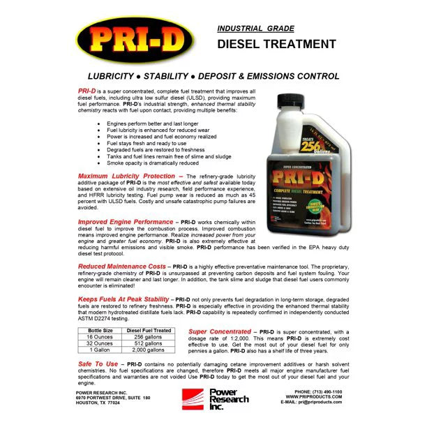 PRI CP122 PRI-G Gas Treatment - 32 oz.