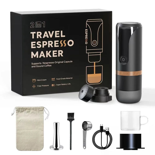 Shinysix Coffee Maker,9 Bar 1 Coffee Maker Portable Espresso Portable Espresso 9 Portable Coffee Bar Pressure 2 Espresso 9 Bar Coffee Office Kitchen 9 Bar Pressure Compatible Coffee Office
