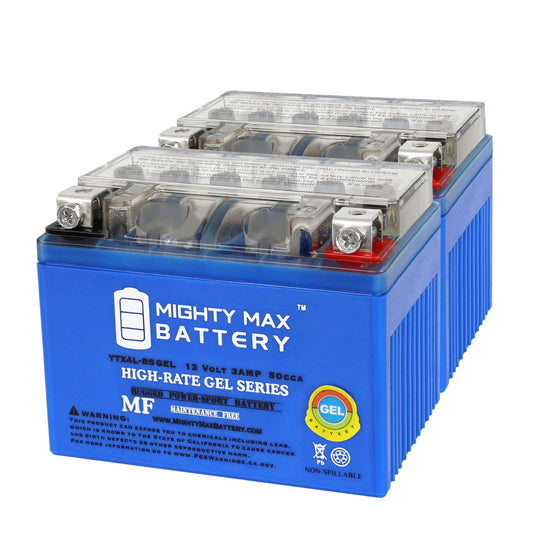 YTX4L-BSGEL 12V 3AH GEL Replacement Battery compatible with Honda 50 ZB50 88 - 2 Pack