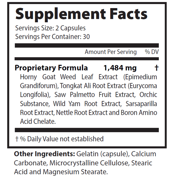 Stinagra RX Men’s Health Supplement 1484mg 60 Capsules