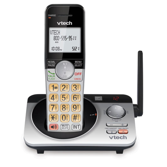 VTech CS5229 DECT 6.0 Extended Range Cordless Phone with Answering System (Silver/Black)