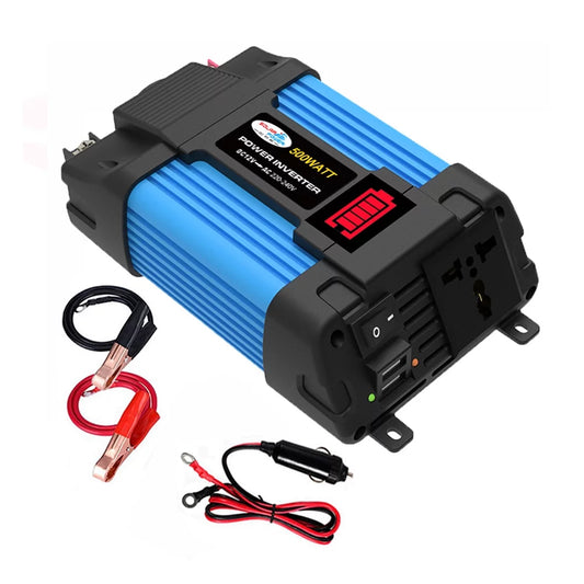 Dcenta Modified Inverter 500W 12V to AC 110V Car Converter with Dual USB Ports, 8 Safety Protection, for Mobiles/Phones/Computers/Laptop/Breast Pump/Nebulize