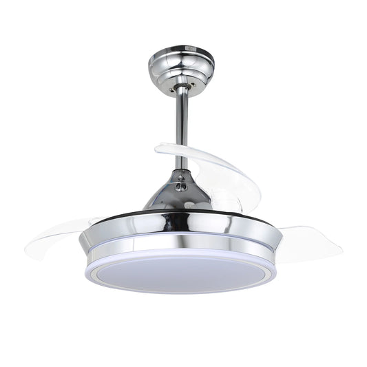 Oaks Aura 36 Inch Modern LED Retractable Blades with Ceiling Fan, Height Adjustable Ceiling Fan with Remote Control for Dining Room, Living Room