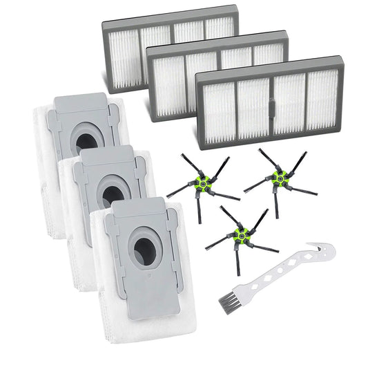 Replacement Filters and Side Brushes for Roomba s9 (9150) s9+ s9 Plus (9550) s Series Wi-Fi Connected Robot Vacuum Cleaner(3 Filters, 3 brushs, 3 Dirt Disposal Bags)