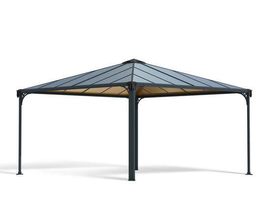 Palram - Canopia Palermo 4300 14' x 14' Polycarbonate/Aluminum Gazebo - Gray/Bronze