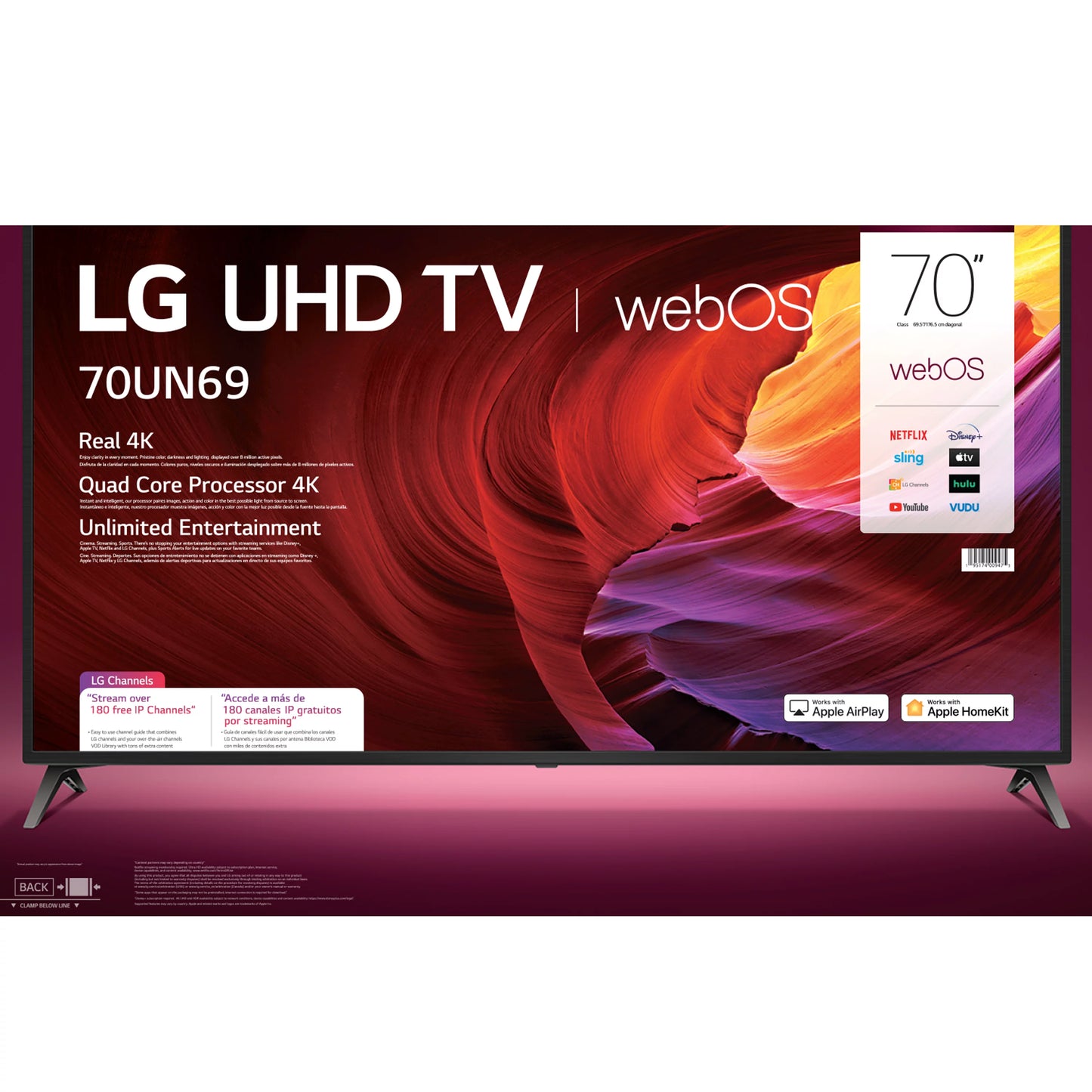 LG 70 Class 4K UHD 2160P Smart TV 70UN6955ZUC