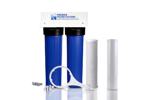 Dual Big Blue Water Filtration System 4.5 x 20 + Filters | Fluoride Removal