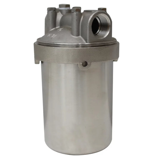 PreAsion Filter Housing 3/4NPT Stainless Steel Strainer for Filtering Water Dirt Rust Scale Particles 5L Cartridges w/Bracket and Wrench Pin