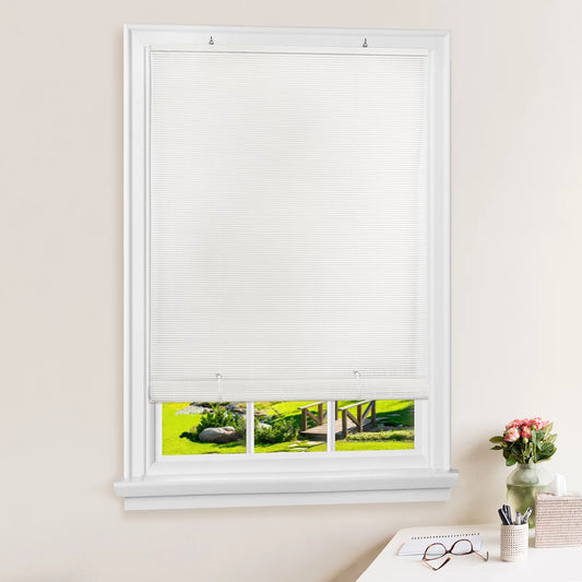 Oval Cordless Light Filtering Window Blinds Roller Shades 30W x 72L, White
