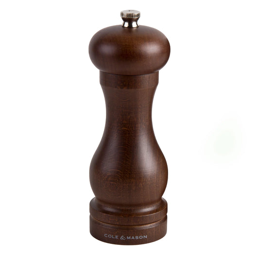 Cole & Mason Forest Capstan Wood Pepper Grinder - Wooden Mill with Precision Mechanism, Brown 6.5