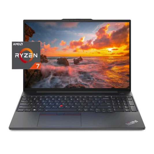 New Lenovo ThinkPad E16 Gen 1 16 Fingerprint Reader Laptop,AMD Ryzen 7 7730U,WiFi 6 and Bluetooth 5.1,Backlit KB and 720P camrea,Windows 11 Pro (40 GB RAM|2 TB SSD), Black