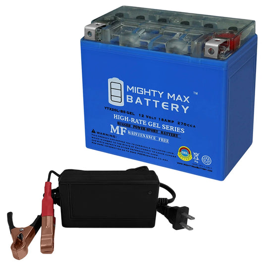YTX20L-BS GEL Replaces Yamaha 1049 FX Nytro 08-14 + 12V 4Amp Charger
