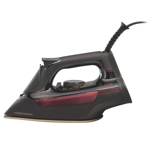 CHI Professional Clothing Iron, Titanium-infused Ceramic Soleplate, Black, 13104