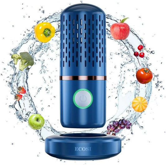 Leebein Fruit and Vegetable Cleaner Machine, Portable Fruit and Vegetable Washing, Food Cleaner Device in Water with OH-Ion Purification Technology for Fruit Vegetable Seafood Tableware Cleaning, Blue