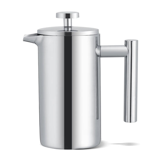 Cafetière French Press - 350ML Double Wall Stainless Steel Coffee Maker French Press Tea Pot with Filter