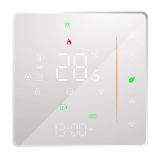 Pinnaco WiFi Smart Thermostat for Water/Gas Boiler, Weekly Programmable, White