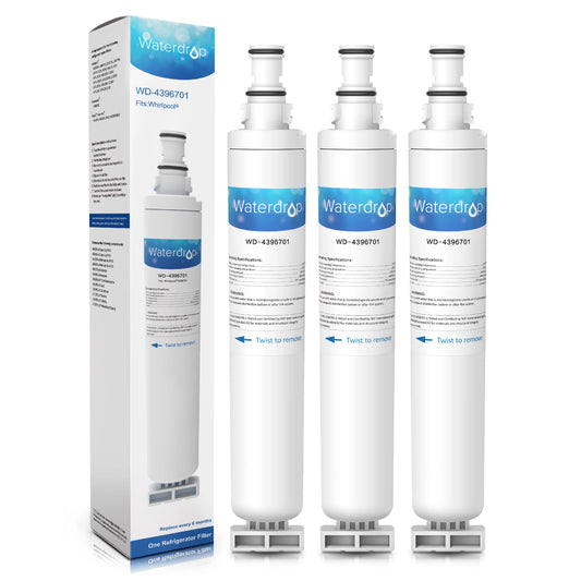 3 Pack Waterdrop 4396701 Replacement for Whirlpool 4396701, EDR6D1 Refrigerator Water Filter
