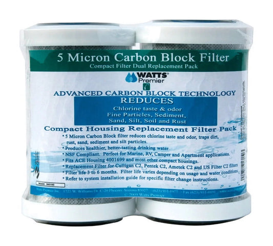 Watts Premier 560100 5-Inch Filter, 2-Pack