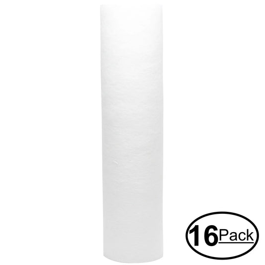 16-Pack Replacement for iSpring RCC7P-AK Polypropylene Sediment Filter - Universal 10-inch 5-Micron Cartridge for iSpring 123Filter 6-stage RO System - Denali Pure Brand
