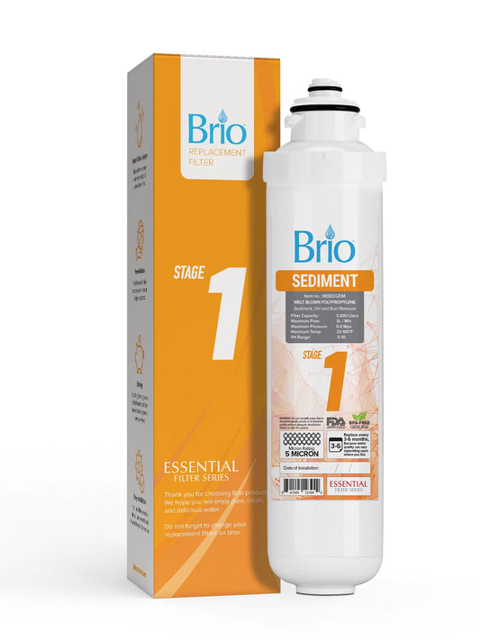 Brio Stage-1 Melt-Blown Polypropylene Sediment Replacement Water Filter - 1 Filter Unit
