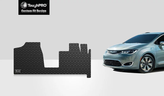 ToughPRO - Two Front Mats Compatible with DODGE Grand Caravan - All Weather Heavy Duty (Made in USA) - Black Rubber - 2013