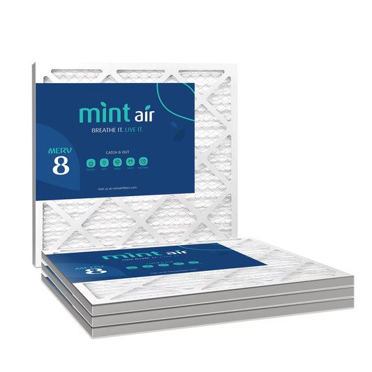 Mint Air, 10x10x1 Air Filter MERV 8, Pleated HVAC AC Furnace Filters (4 Pack)